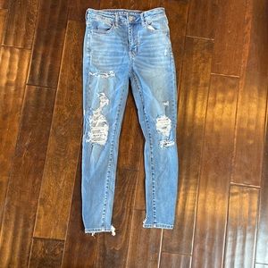 American Eagle Ripped High Rise Skinny Jeans